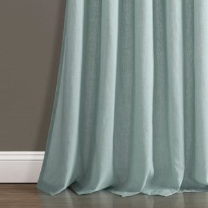 Burlap Knotted Tab Top Window Curtain Panel Set