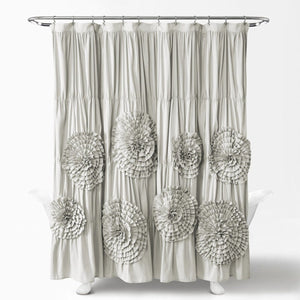 Serena Shower Curtain 72" x 72" Soft Brushed Poly with Ruching