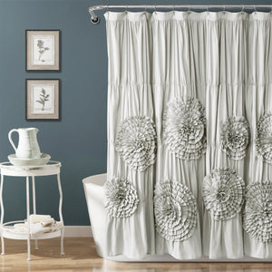 Serena Shower Curtain 72" x 72" Soft Brushed Poly with Ruching