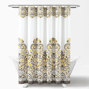 Clara Shower Curtain 72 x 72 in Bohemian Paisley Damask Print