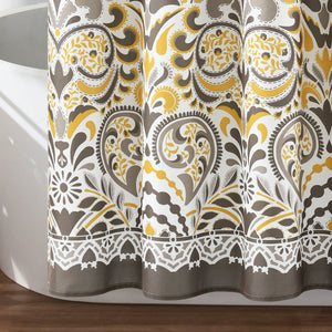 Clara Shower Curtain 72 x 72 in Bohemian Paisley Damask Print
