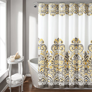 Clara Shower Curtain 72 x 72 in Bohemian Paisley Damask Print