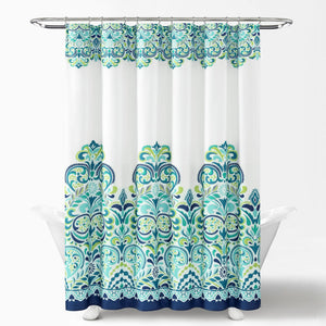 Clara Shower Curtain 72 x 72 in Bohemian Paisley Damask Print