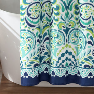 Clara Shower Curtain 72 x 72 in Bohemian Paisley Damask Print
