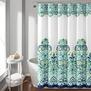 Clara Shower Curtain 72 x 72 in Bohemian Paisley Damask Print