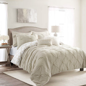 Ravello Pintuck Caroline Geo 7 Piece Comforter Set
