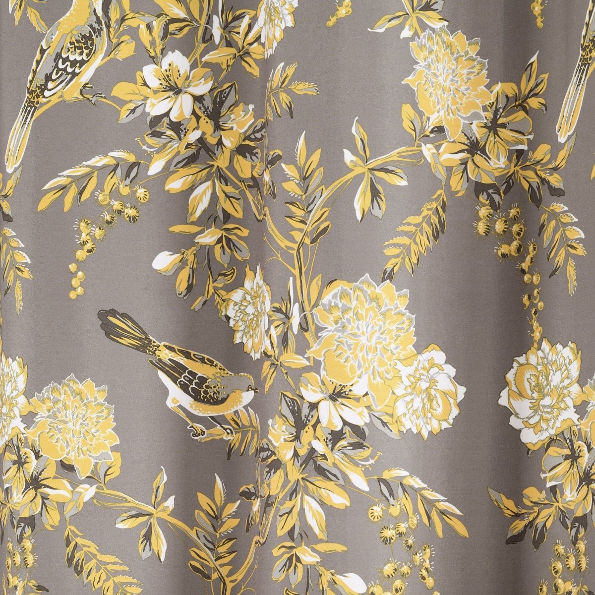 Farmhouse Bird And Flower Insulated Grommet Blackout Curtain Panel Set