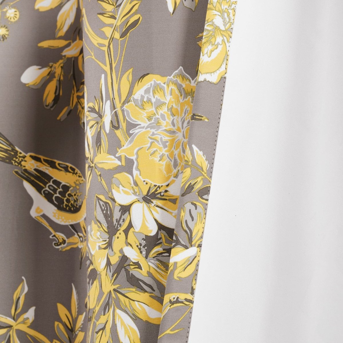 Farmhouse Bird And Flower Insulated Grommet Blackout Curtain Panel Set