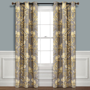 Farmhouse Bird And Flower Insulated Grommet Blackout Curtain Panel Set