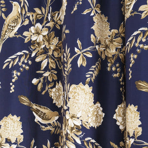 Farmhouse Bird And Flower Insulated Grommet Blackout Curtain Panel Set