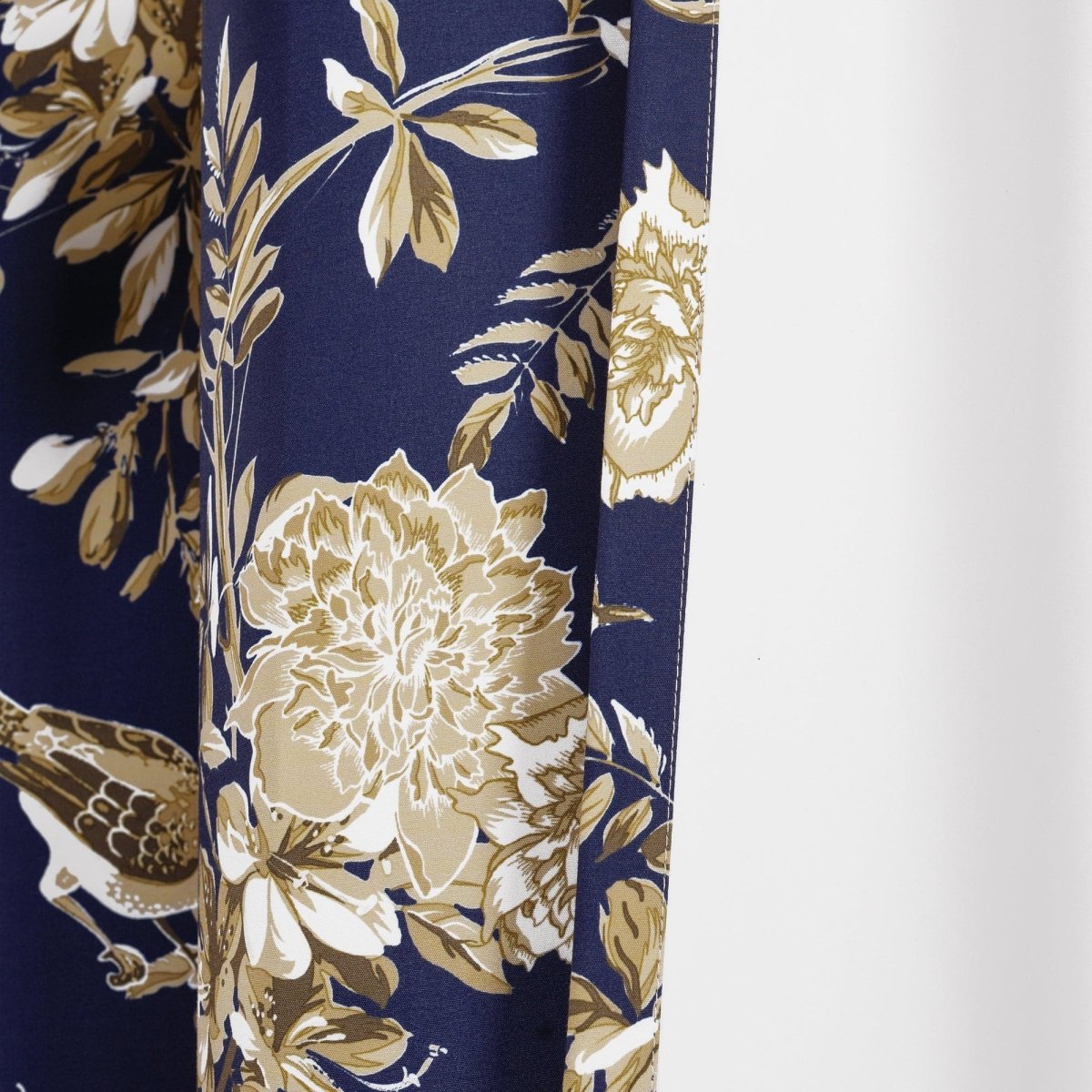 Farmhouse Bird And Flower Insulated Grommet Blackout Curtain Panel Set