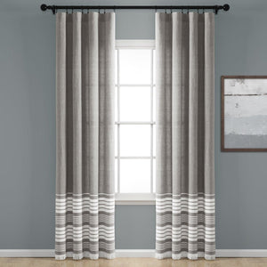 Nantucket Yarn Dyed Tassel Fringe Window Curtain Panel Set
