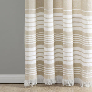 Nantucket Yarn Dyed Tassel Fringe Window Curtain Panel Set