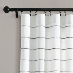 Ombre Stripe Yarn Dyed Recycled Cotton Blend Window Curtain Panel Set