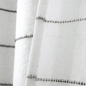 Ombre Stripe Yarn Dyed Recycled Cotton Blend Window Curtain Panel Set