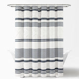Urban Diamond Stripe Woven Tufted Recycled Cotton Blend Shower Curtain