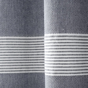 Tucker Stripe Yarn Dyed Knotted Tassel Shower Curtain