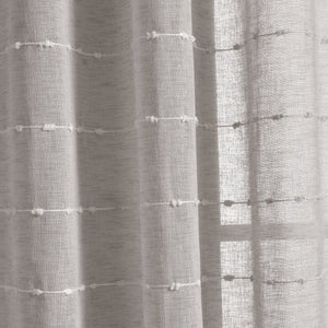 Farmhouse Textured Sheer Back Tab Rod Pocket Window Curtain Panel Set