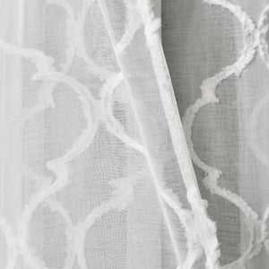 Avon Trellis Grommet Sheer Window Curtain Panel Set