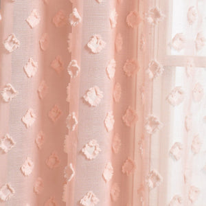 Textured Dot Grommet Sheer Window Curtain Panel Set