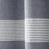 Tucker Stripe Yarn Dyed Knotted Tassel Window Curtain Panel Set