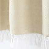Tucker Stripe Yarn Dyed Knotted Tassel Window Curtain Panel Set