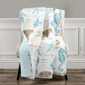 Harbor Life Throw Blanket 60" x 50" Blue Taupe