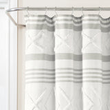 Urban Diamond Stripe Woven Tufted Recycled Cotton Blend Shower Curtain