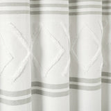 Urban Diamond Stripe Woven Tufted Recycled Cotton Blend Shower Curtain