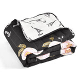 Vintage Paris Rose Butterfly Script Throw