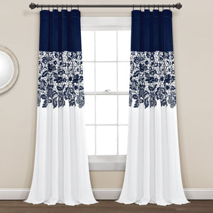Estate Garden Print Room Darkening Window Curtain Set