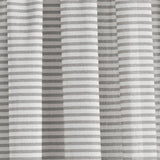 Boho Coastal Horizontal Ticking Stripe Tassel Window Curtain Panel Set