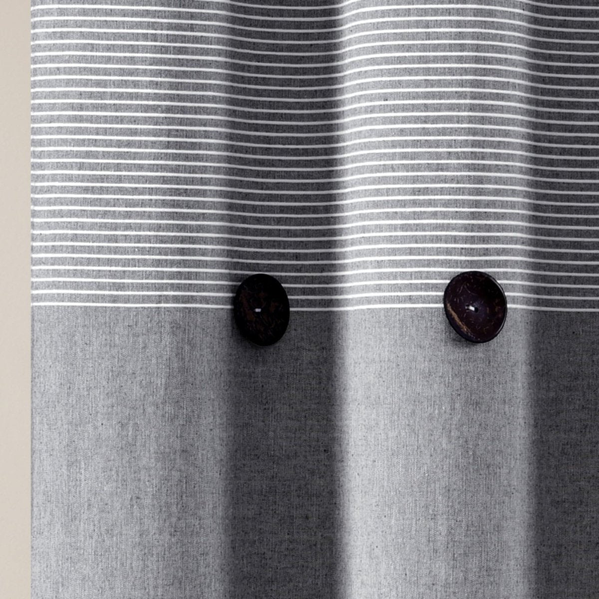 Farmhouse Button Stripe Yarn Dyed Shower Curtain