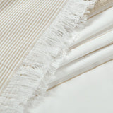 Stripe Yarn Dyed Tassel Fringe Woven Cotton Shower Curtain