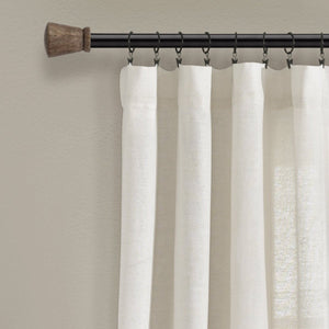 Linen Button Window Curtain Panel