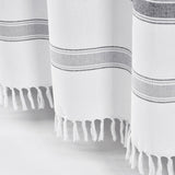 Stripe Woven Textured Yarn Dyed Recycled Cotton Shower Curtain