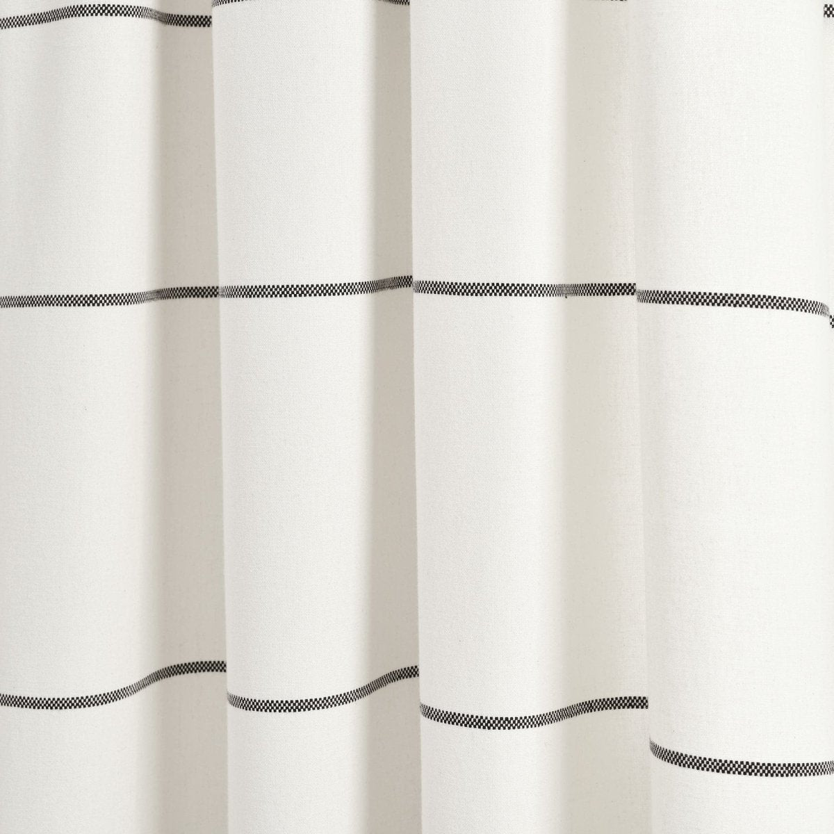 Farmhouse Boho Stripe Woven Tassel Recycled Cotton Window Curtain Panel Set
