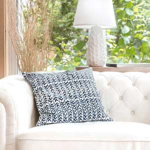 Yani Decorative Pillow Cover 20" x 20" Navy