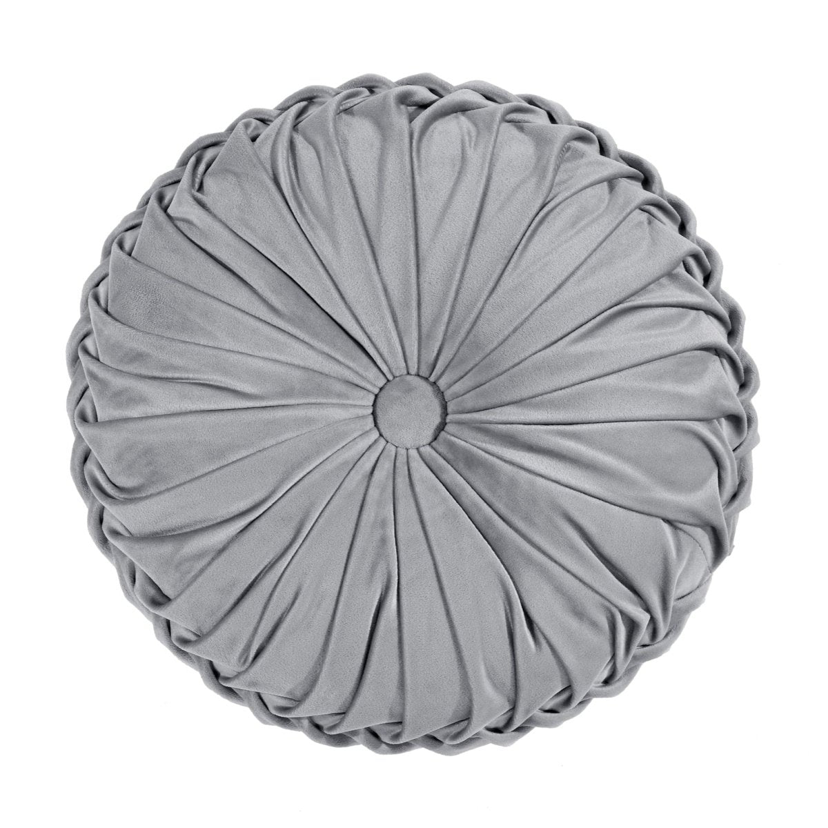 Round Pleated Soft Velvet Throw Pillow