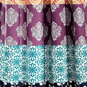 Bohemian Stripe Window Curtain Panel Set