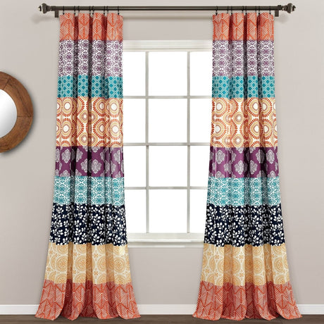 Bohemian Stripe Window Curtain Panel Set