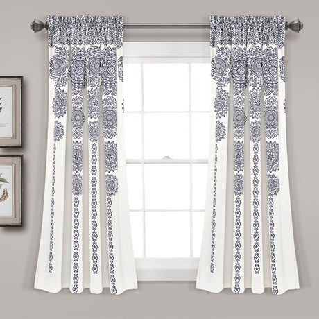 Stripe Medallion Light Filtering Window Curtain Set
