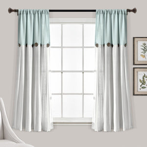 Linen Button Window Curtain Panel