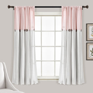 Linen Button Window Curtain Panel