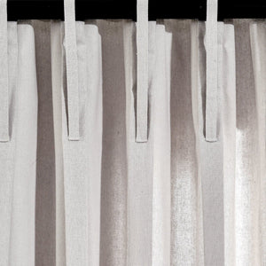 Linen Button Pinched Pleat Window Curtain Panel