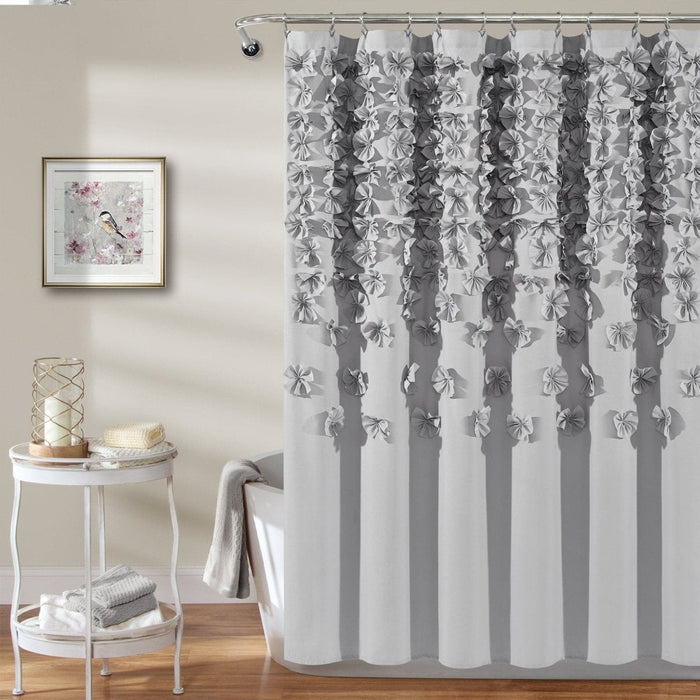 LushDecor Lucia Shower Curtain in Light Gray