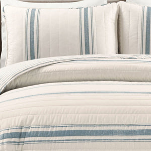 LushDecor Farmhouse Stripe Reversible Cotton Quilt Set - view 18