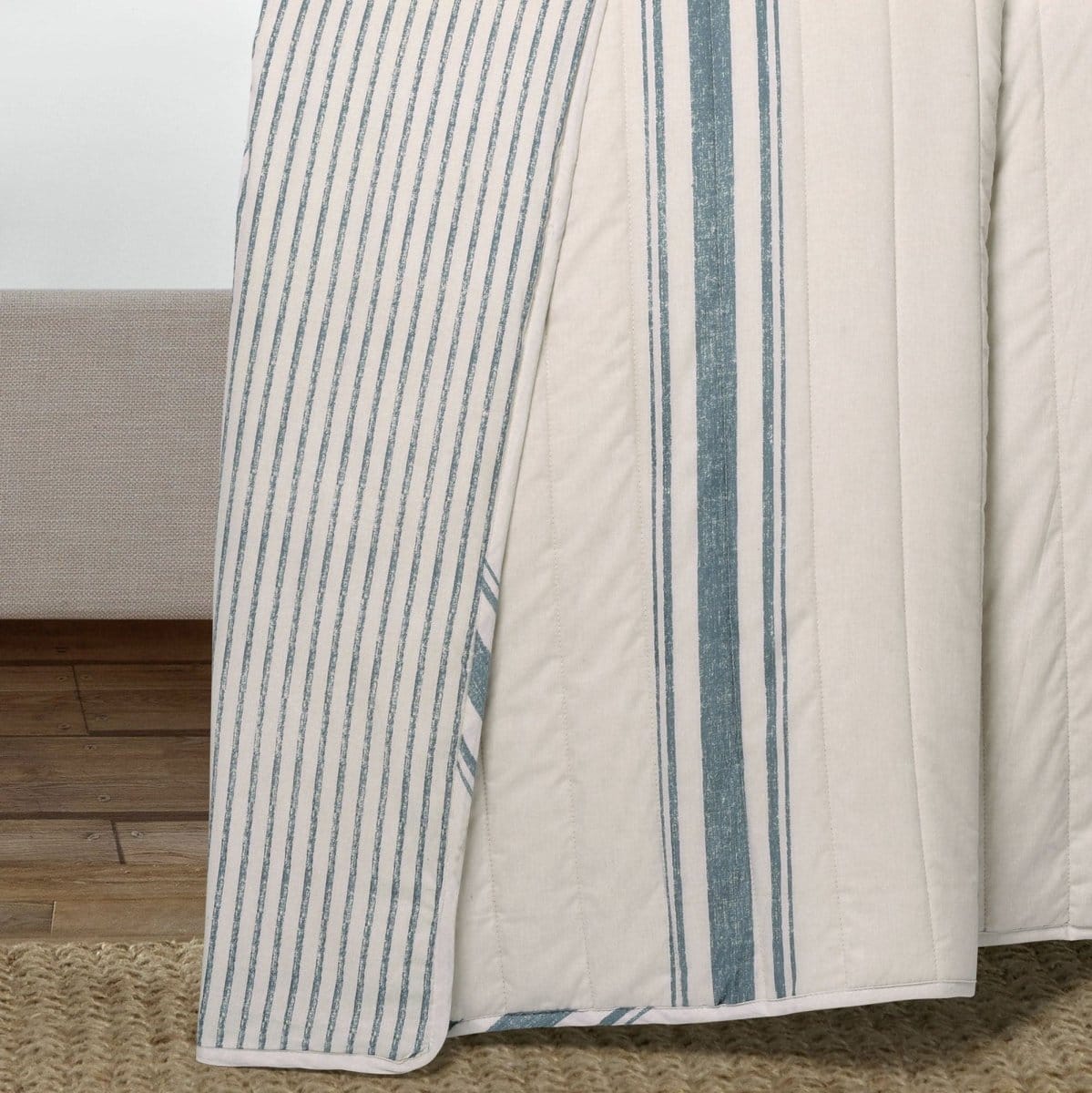 LushDecor Farmhouse Stripe Reversible Cotton Quilt Set - view 19