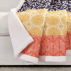 Bohemian Stripe Throw Sherpa 60" x 50"
