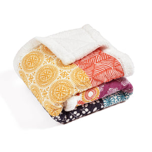 Bohemian Stripe Throw Sherpa 60" x 50"
